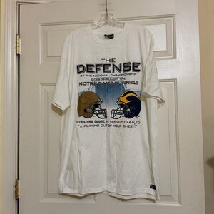 Vintage Jansport Notre Dame V Michigan Graphic Tee 1998 Irish Win T-Shirt XL